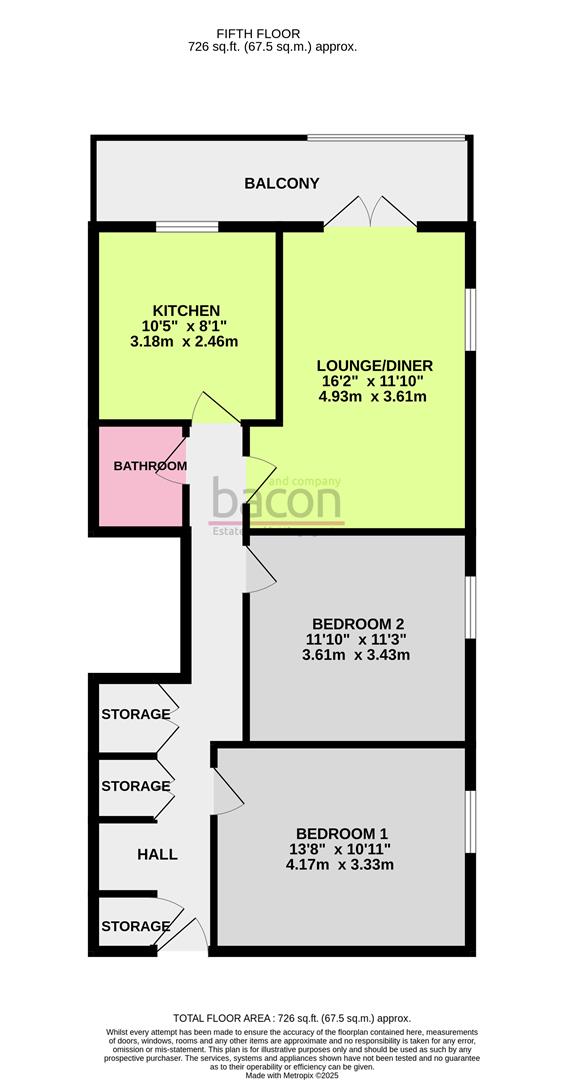 Floor Plan | Flat - Purpose Built | Brighton Road, Worthing, BN11 | Sold - Subject to Contract